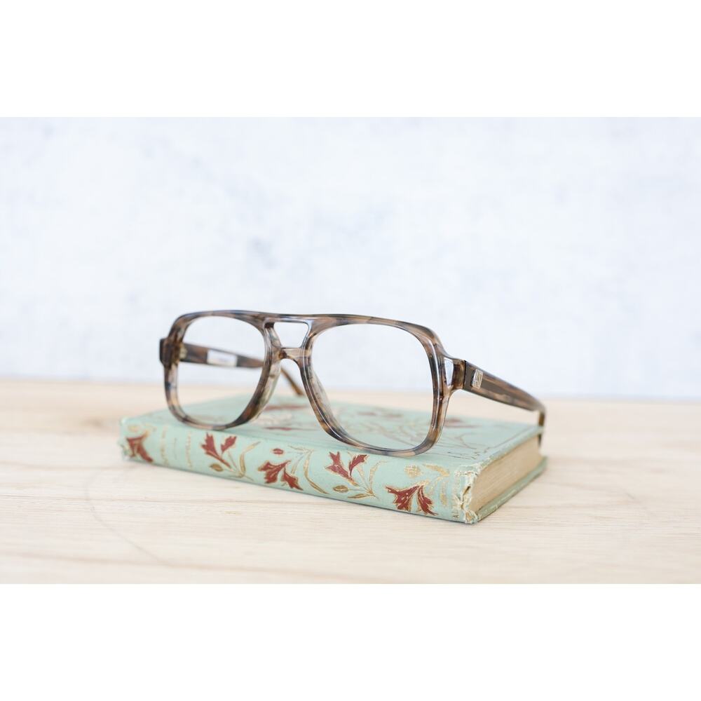 Vintage Eyeglass Frames 1970s Hong Kong 52-20 Aviator NOS Grandpa Eyewear Unisex